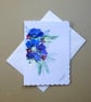 original art hand painted floral blank card ( ref FA52 J3 )