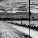 Print Torquay Pier Black and White Picture 12x8 Devon
