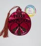 witch broom stick, Embroidered Bookmark,   - Image 1