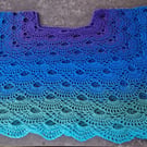 Cotton blend crochet poncho lightweight summer cover up