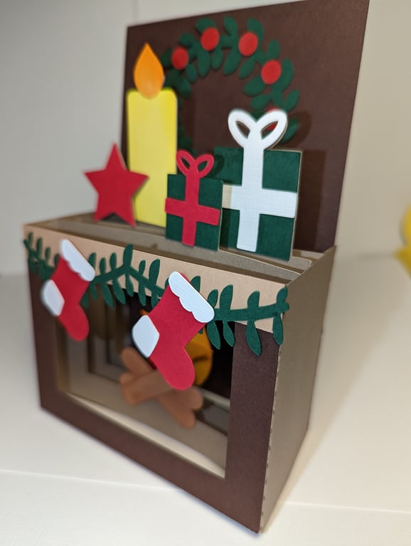 Pop up Fireplace box card - can be personalised