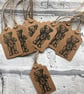 Handmade Kraft Teddy Bear Gift Tags, Stamped Jute Tags - Pack of 10