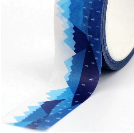 2 x Blue Mountain pattern Washi Tape, Decorative Tape, Cards, Crafts, 5m