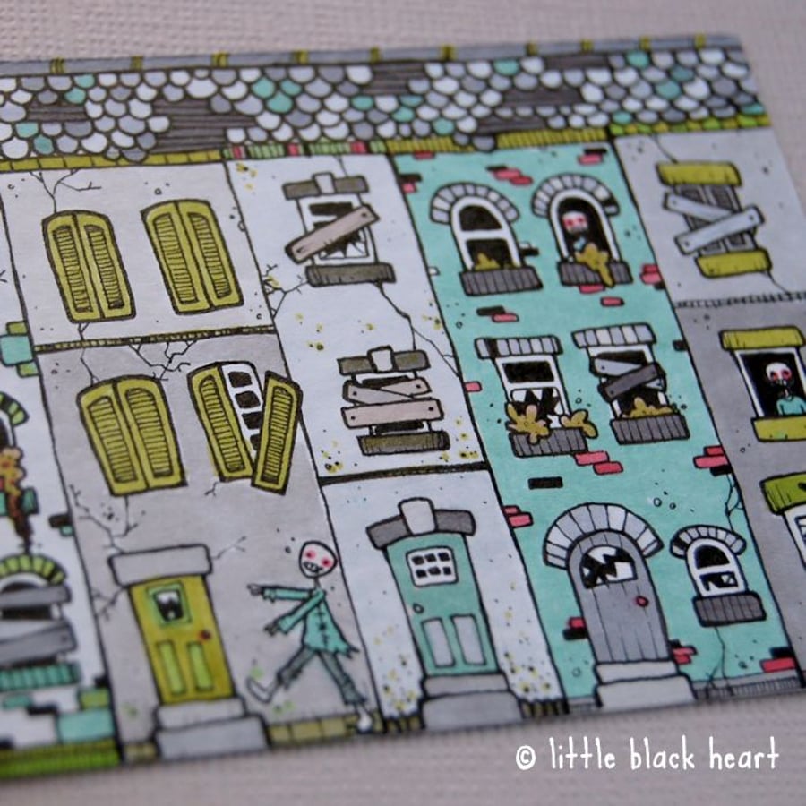 zombie street - original aceo