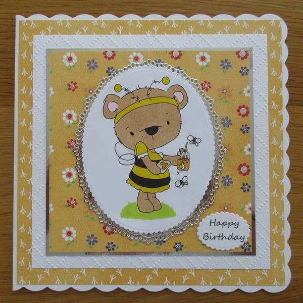 Honey Bear - 7x7" Birthday Card