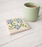 Hand drawn floral coaster