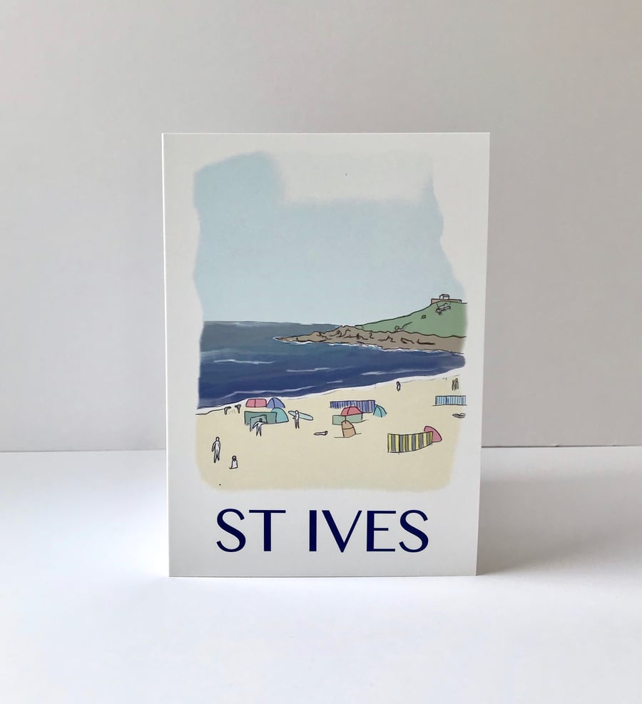 St Ives Beach Card, Cornwall 