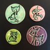 Set of woodland animals ceramic buttons