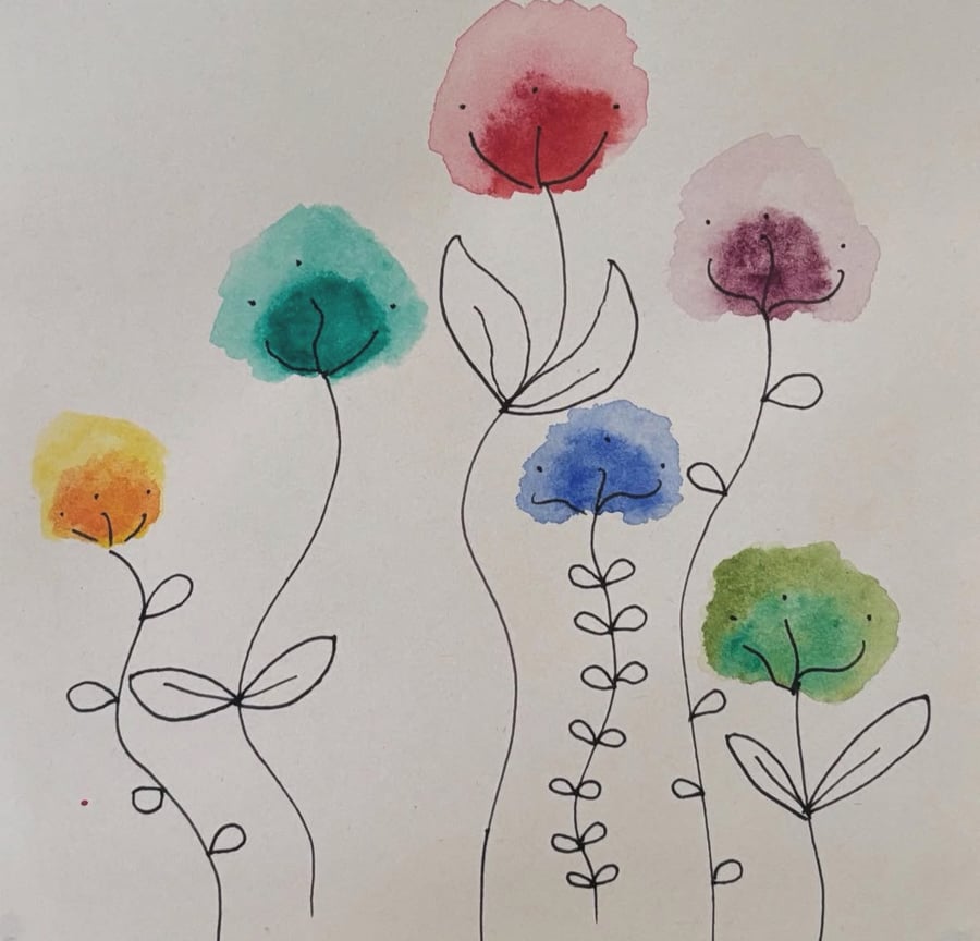 Water colour flower card (style 1) 