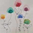 Water colour flower card (style 1) 