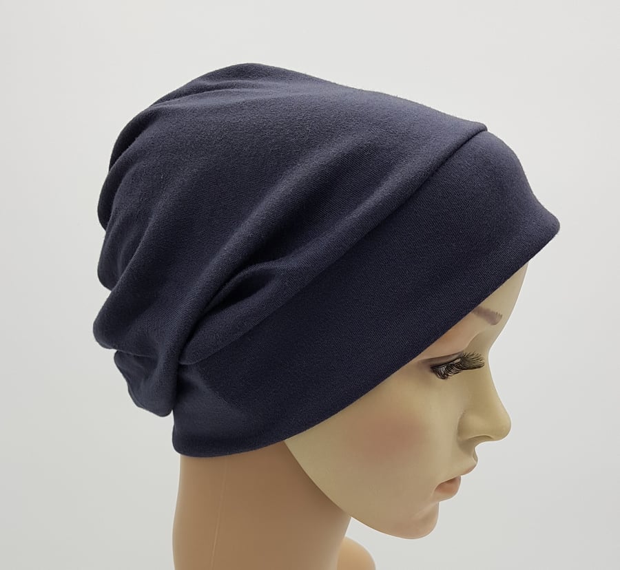 Grey hat for women, lightweight cotton beanie, bad hair day hat, hair care