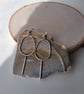 Large Open Oval Dangle Earrings, Handmade Recycled Sterling Silver - Image 9