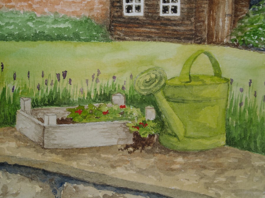 Original watercolour In The Garden