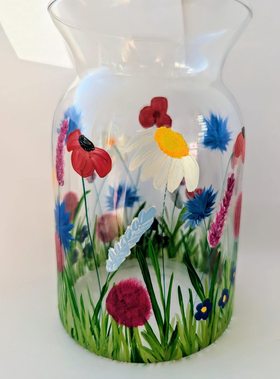 Bespoke Hand Painted Vase: Wildflowers