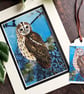 Textile art, tawny owl picture, fabric owl, gift for bird lover, gift for mum - Image 2