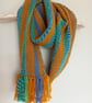 Mustard and Blue Loop Scarf