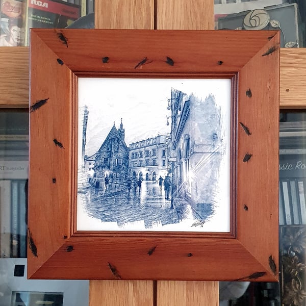 Krakow Old Town, digitally enhanced archival art photo