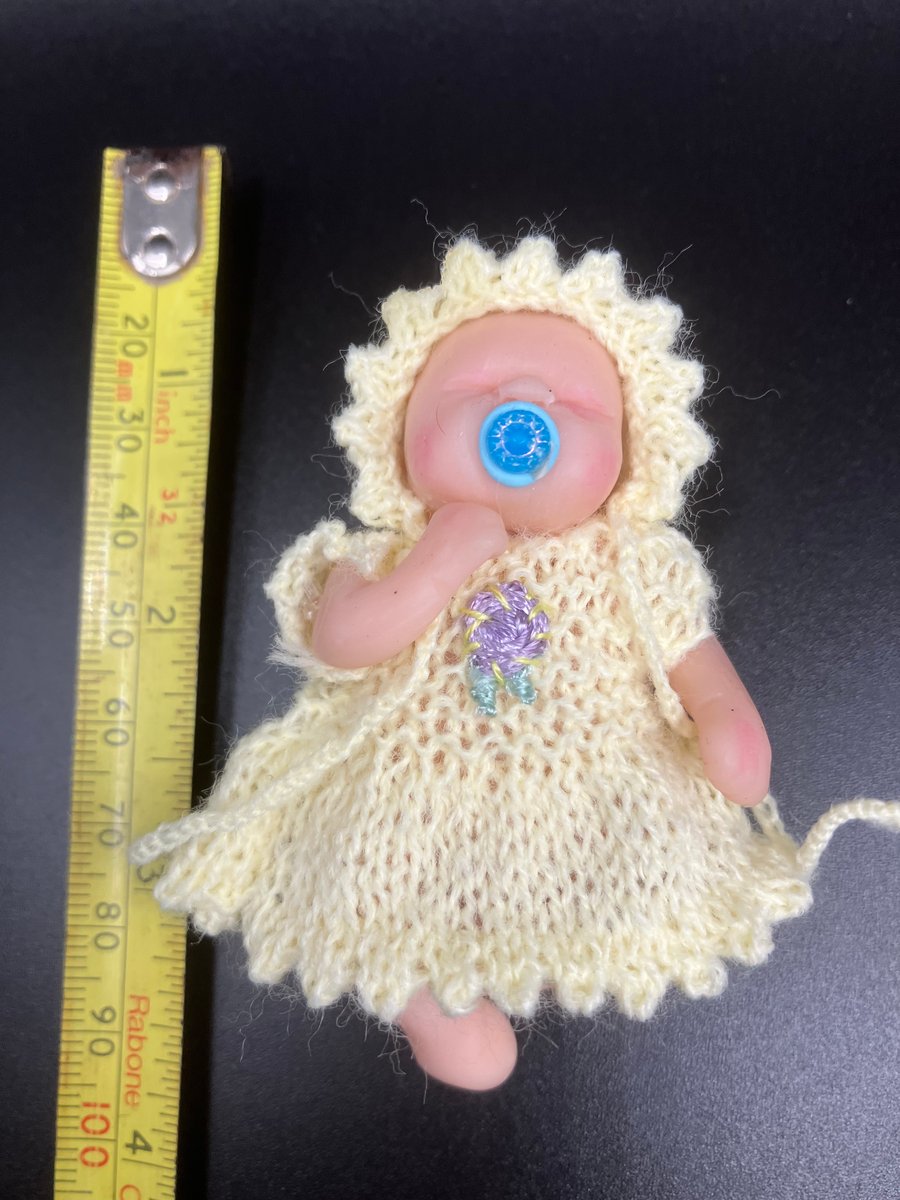 Miniature Hand Knitted Outfit for Baby Doll, Doll Not Included