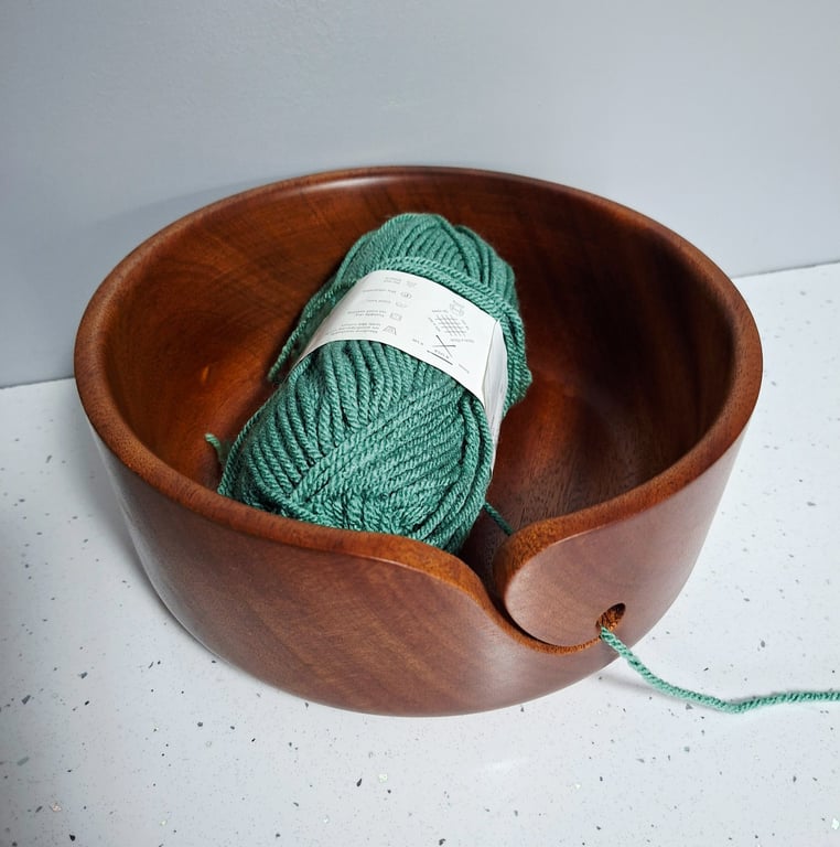 Hand-turned wooden yarn bowl - large