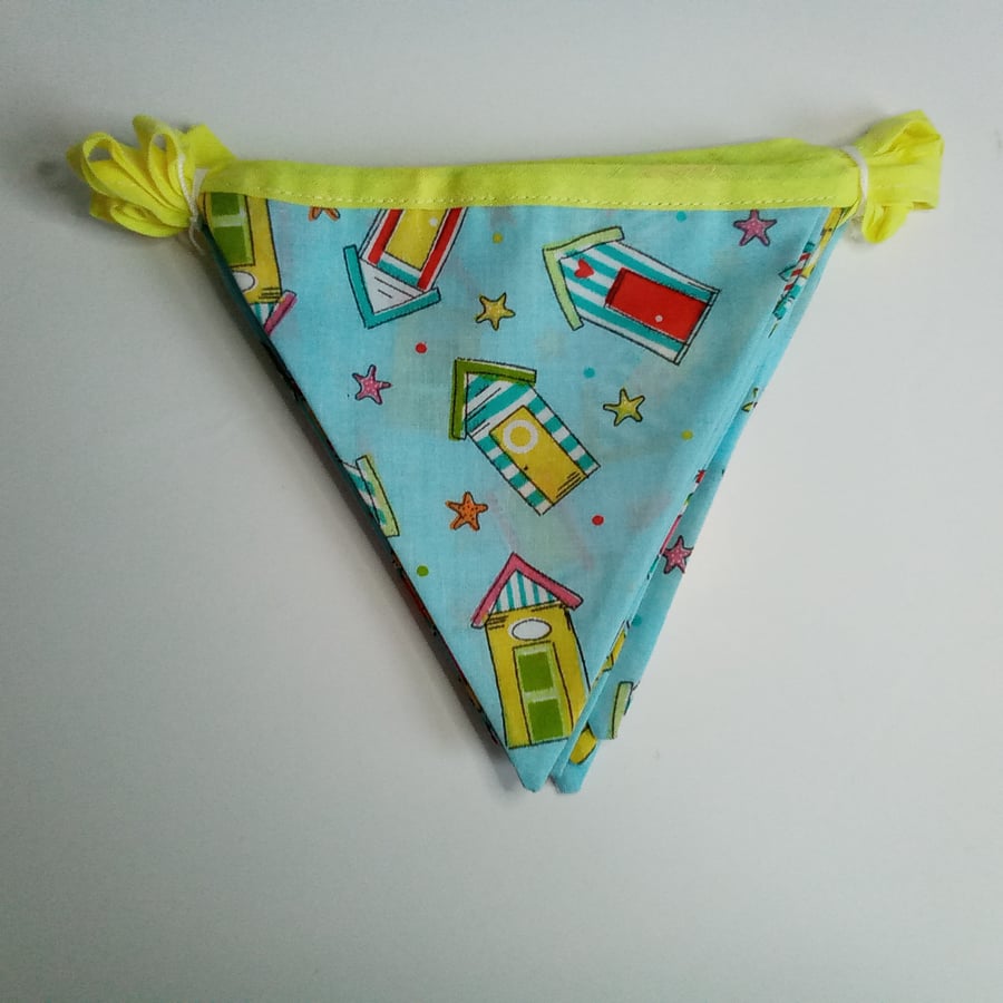 Bunting with Beach huts, Midi Bunting, home decor, holiday home bunting 