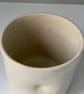 Handmade small ceramic dimple mug, cream handleless mug - Image 9