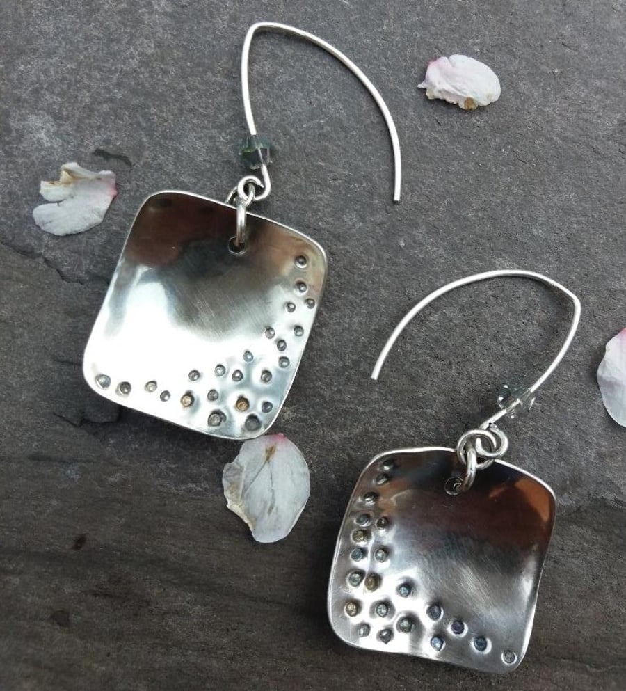 Holed square earrings