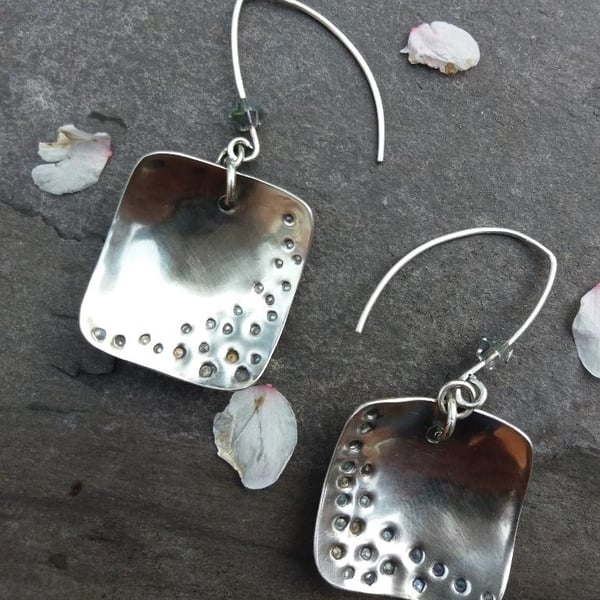 Holed square earrings
