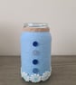 Baby Blue Yarn Wrapped Vase With Daisy Trim