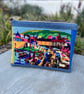 Vintage Mousehole tapestry large soft pouch with colourful back