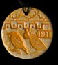 Ceramic Love Token: Keepsake: Orange Two Birds