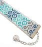 Handmade Miyuki Delica Loomed Bracelet in Blue, Grey & Silver with Frill Edge - Image 5