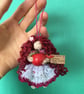 Tiny Wooden Pink Apple Fairy Doll Decoration, Autumn Decor - Image 3