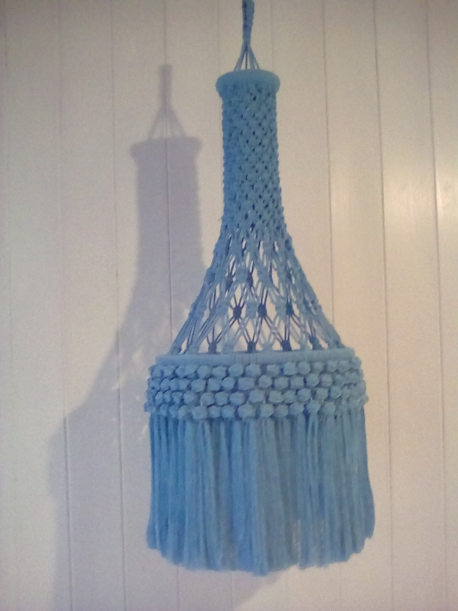 "Mid-century" macrame chandelier
