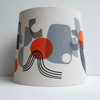 SECONDS SALE - Large tapered lampshade for ceiling fitting. Greys and orange.