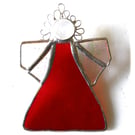 Angel Red Stained Glass suncatcher Christmas decoration 