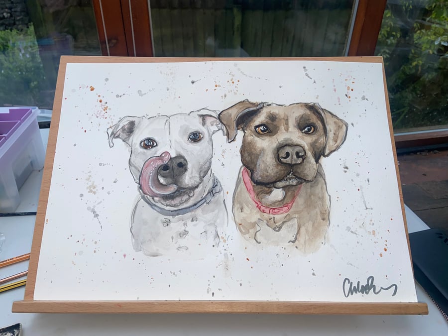 Watercolour Bespoke Pet Portraiture (A3)