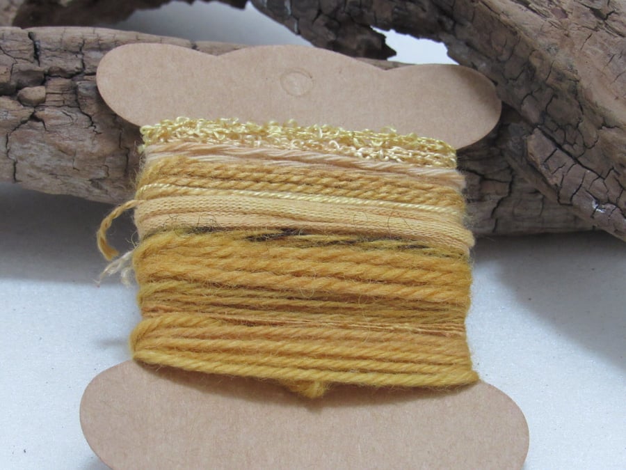 Small Bright Golden Brown Onion Natural Dye Textured Thread Pack