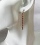 Earrings, Copper and Sterling Silver Spiral Twist Droppers with Stud Fitting - Image 3