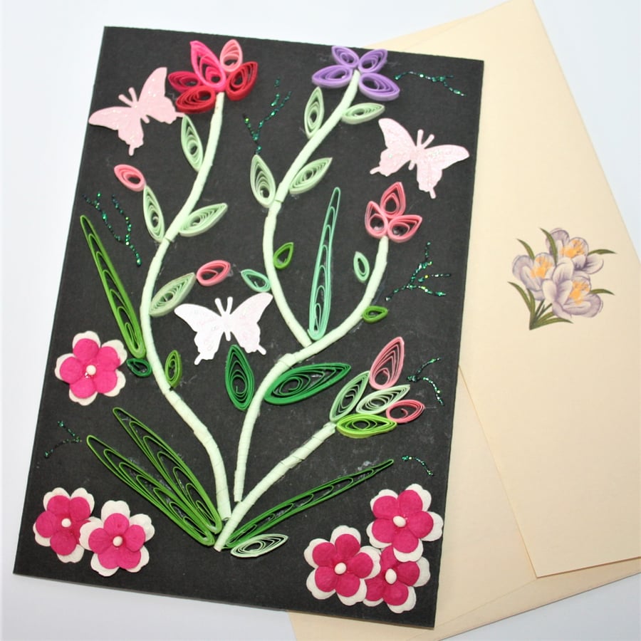 Flowers Quilled Card A6