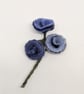 Small felted flowers posy brooch in shades of denim blue - vintage inspired - Image 2