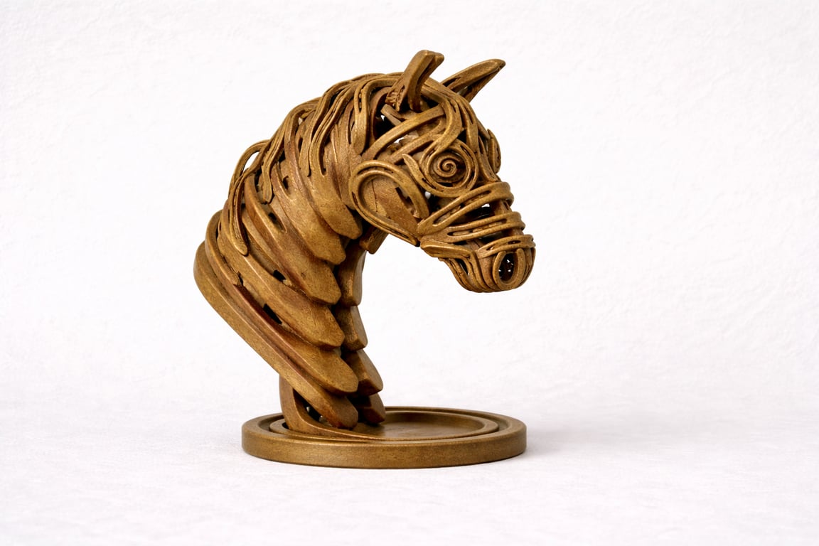 Handmade Geometric Horse Head Sculpture