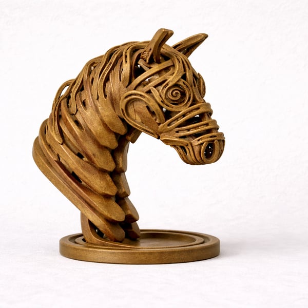 Handmade Geometric Horse Head Sculpture