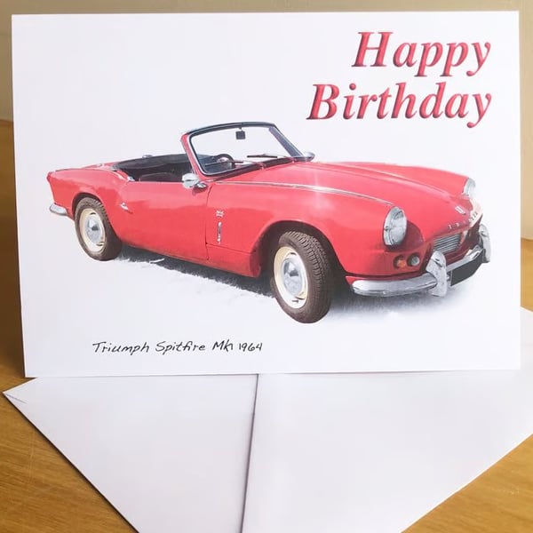 Triumph Spitfire Mk1 1964 - Birthday, Anniversary, Retirement or Plain Card