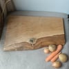 Large Solid Oak chopping butchers block chef food board teal wood resin