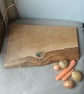 Large Solid Oak chopping butchers block chef food board teal wood resin