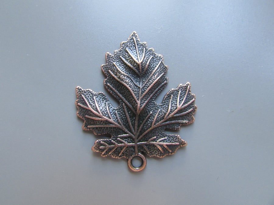 Large Copper Maple Leaf Jewellery making charm pendant