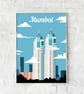 Mumbai travel print, Mumbai retro city print, India travel poster, gift - Image 5