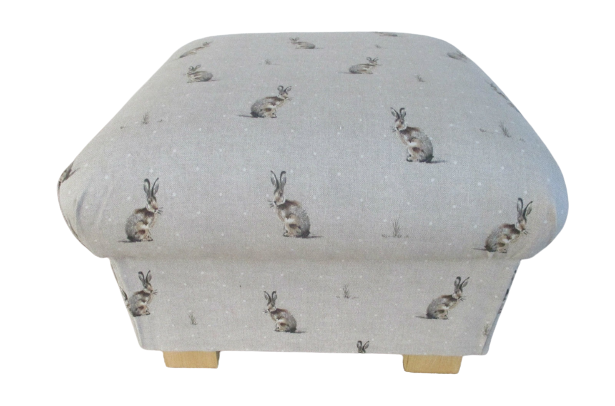 Storage Footstool Fryetts Hartley Hare Fabric Pouffe Animals Rabbits