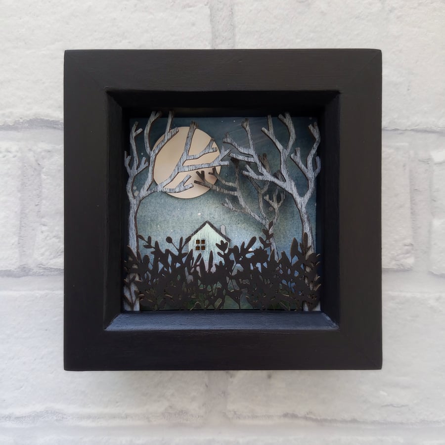 Enchanted Forest Picture, Miniature Picture, Woodland Diorama