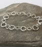 Sterling Silver Chain Link Bracelet, Hammered and Hallmarked - Image 2